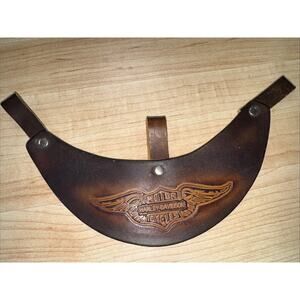 Vintage Harley-Davidson leather bandana sun visor black & brown75